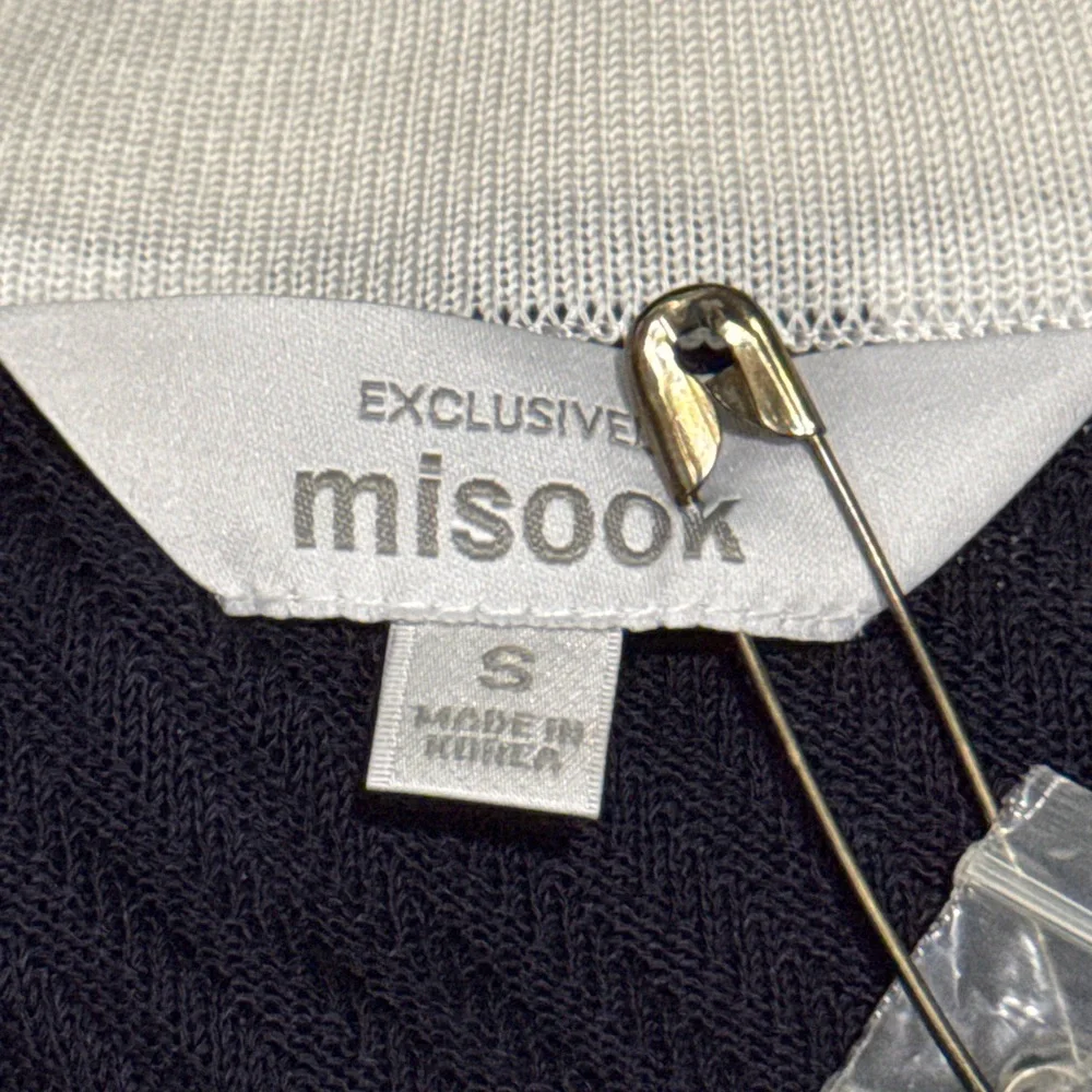 Misook NWOT Women’s Short Sleeve Cardigan in Navy|White-Size Small - Picture 8 of 10